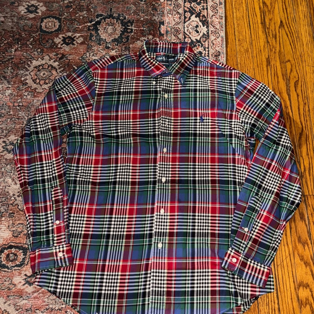 Classic Red and Blue Plaid Men's Shirt